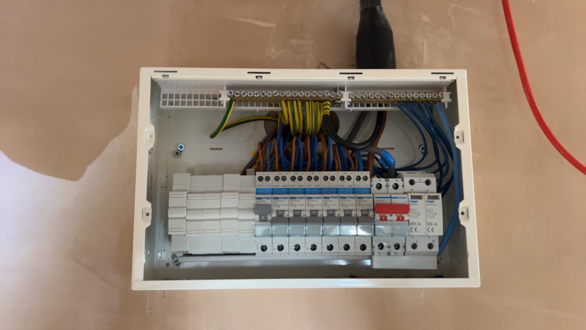 Hager consumer unit replacement with surge protection fitted in Surrey